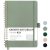 RETTACY Cuaderno A4, cuadriculado, Bullet Journal, con papel grueso de 100 g/m², 55 hojas, cuaderno universitario para oficina y escuela, funda de piel, color verde claro, 21 cm x 29,7 cm